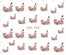 Nail Art Water Transfer Stickers Decal Pretty Pink Roses Flowers KoB-1025