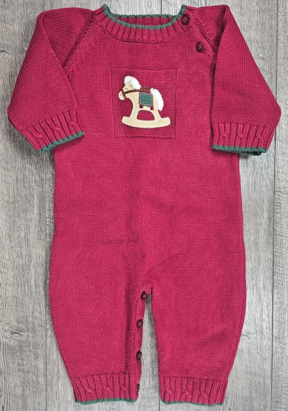 Baby Boy Clothes Gymboree 0-3 Month Vintage Rocker Horse Knit Outfit