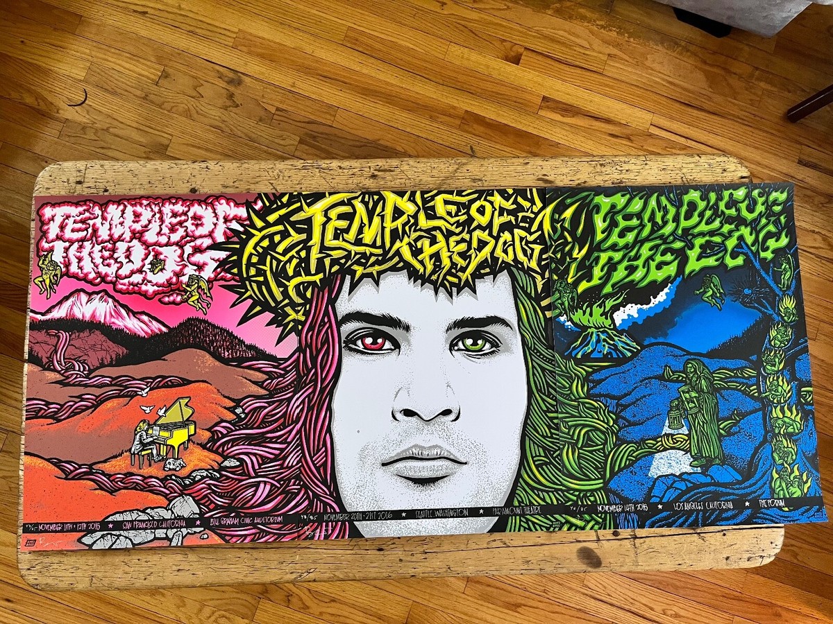 Temple Of The Dog - Variant Edition 2016 Triptych 3 Poster Matched