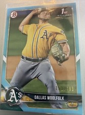 2018 Bowman Draft 1st Dallas Woolfolk /499 Sky Blue Parallel #BD-127 Athletics 