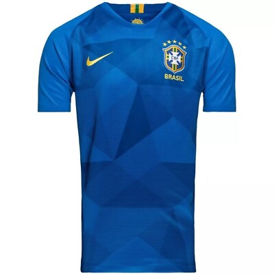 Nike Dri-FIT Brasilien Auswärtstrikot & Shorts & Kit WM 2018 blau/weiß Jungen M