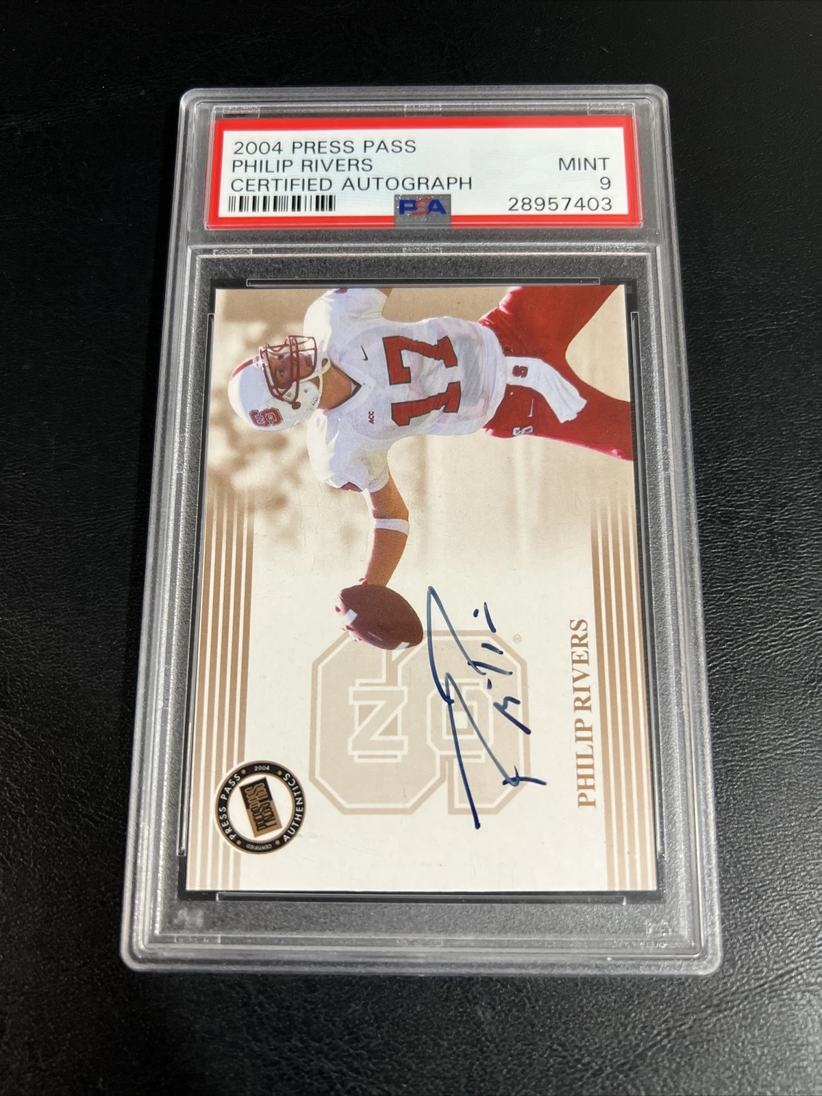 Philip Rivers Press Pass Certified Autograph # Base