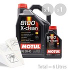 Motul 8100 X-Clean 5w-40 Car Engine Oil Service Kit 6 LITRES 6L