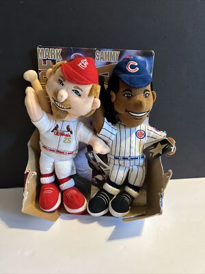 1999 MLB Plush Cardinals Player Mark McGwire Cubs Player Sammy Sosa New Old Stoc