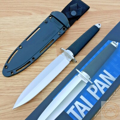 Cold Steel Tai Pan Knife 7.5'' Dagger CPM 3V Steel Satin Blade Rubber Handle