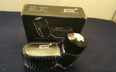 Vintage Montblanc Fountain Pen Ink Black Ink In Inkwell 52ml New