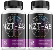 (2 Pack) NZT-48 Brain Booster, NZT-48 Limitless Focus Nootropic (120 Capsules)