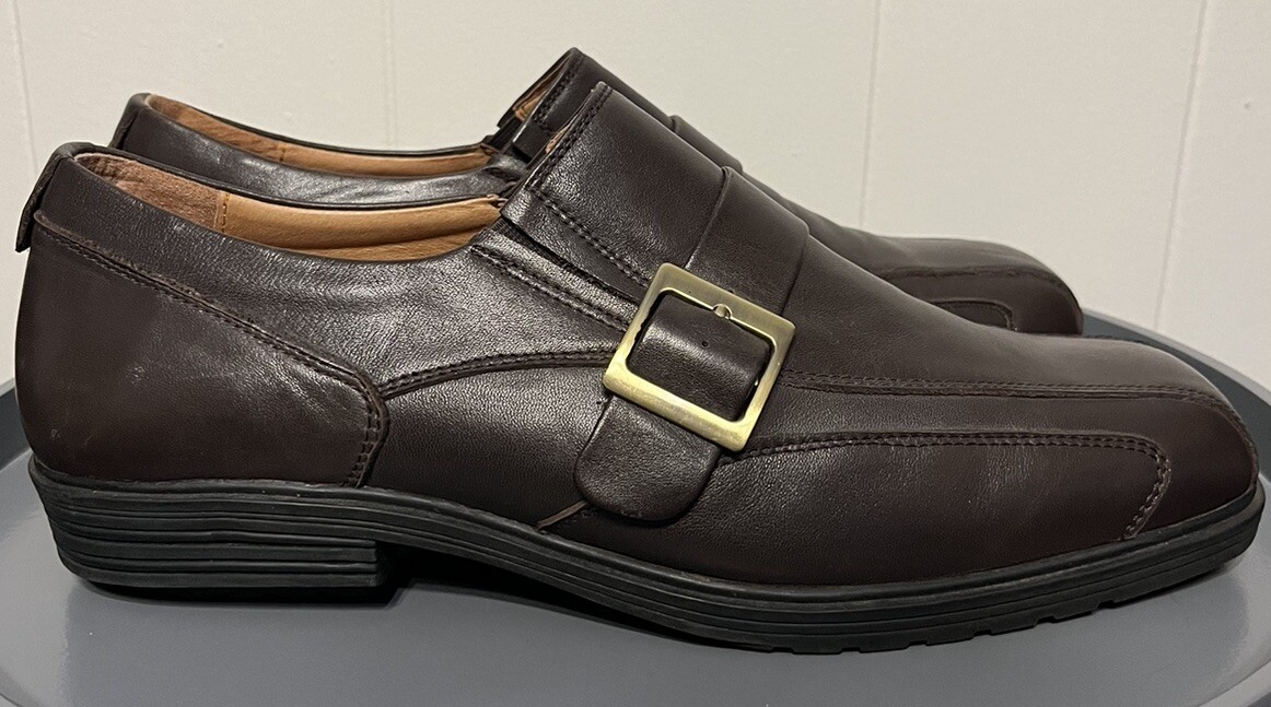 Gravity Defyer Mens Size 12 Brown Leather Dress Loaf Shoes  display picture 2