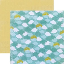 My Mind's Eye, Fine & Dandy, True Blue Daydream, 12" Cardstock, Clouds, Sunshine