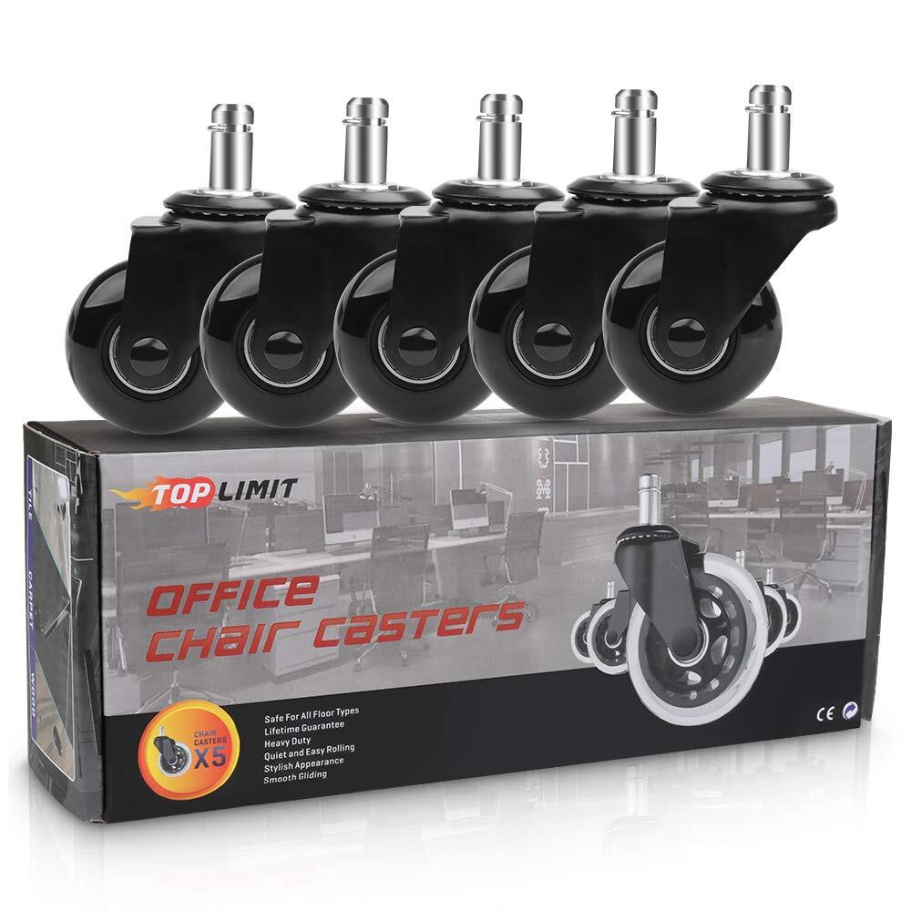 5 Heavy-Duty Office Chair Casters for Hardwood & Carpet-image