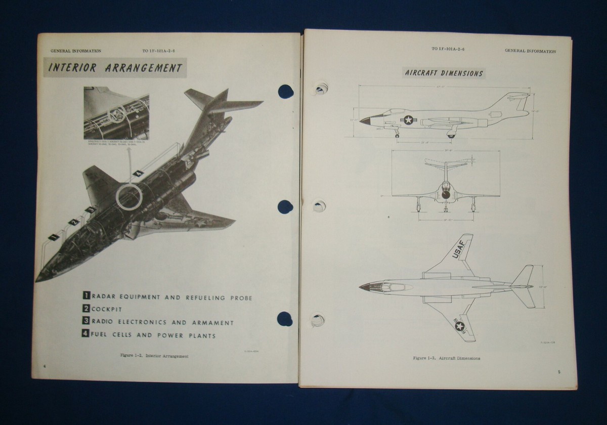 Original F-101A Voodoo 1960 Instruments Maintenance Handbook