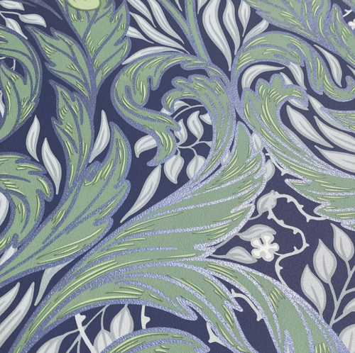 VALE LEAF BLUE GREEN WALLPAPER QUALITY FEATURE WALL 221501 - Picture 10 of 15