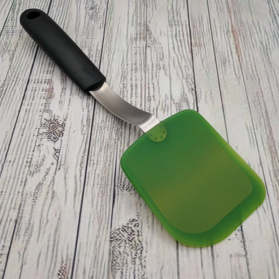 Oxo Soft Works Green Silicone Flexible Cookie Spatula Small Turner Red Logo - Image 3 of 4