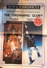 GREAT NEWSPAPERS REPRODUCTION, NEWS CHRONICLE, JUNE 2, 1953. THE CROWNING GLORY