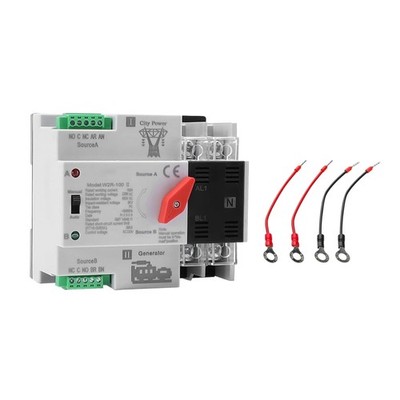 Versatile 2-Pole 100A ATS with Automatic Changeover for Safe Power Supply