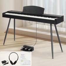 Glarry 88 Keys Digital Piano Full Weighted Keyboards,3 Pedals,Supports USB-MIDI