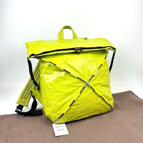 Bottega Veneta TENT TRACK Nylon Backpack Fluorescent Unisex Used Authentic