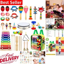 Portable 33-Pieces Kids Percussion Instruments Set with Backpack - Perfect Gift