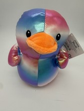 Small 7 Inch Metallic Patriotic Rubber Duck Plush Stuffed Animal Red White Blue