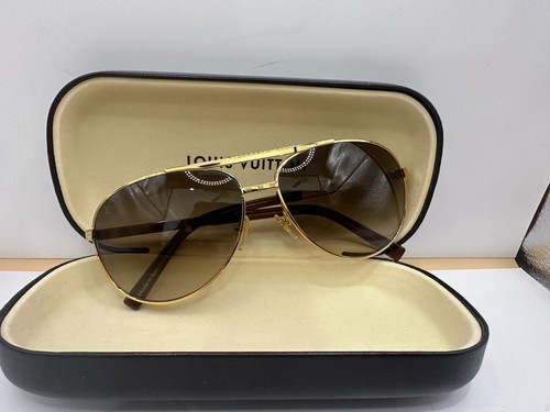 Louis Vuitton Attitude Pilot Sunglasses Brown Damier Gold Authentic 042148