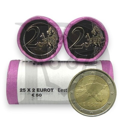 2023 Estland Estonia 2 Euro UNZ BLIND Münzrolle Coin Roll 25 x 2  Rolle