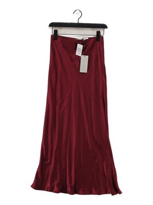 Neuwertiger Samt Damen Midi Rock S rot 100% Viskose Midi A-Linie