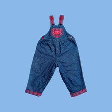 Vintage Oshkosh B'Gosh Denim Apple Overalls, Size 2T, 1980s Made in USA