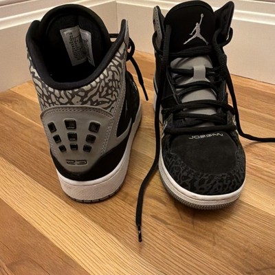 Jordan 1 Flight Black Gray Elephant High Top Men's Athletic