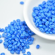 2x5mm SuperDuo Beads Tropical Blue Raspberry 10 grams Czech Glass Beads
