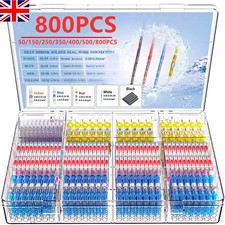 100/800X Solder Seal Sleeve Heat Shrink Butt Wire Connector Waterproof Terminals
