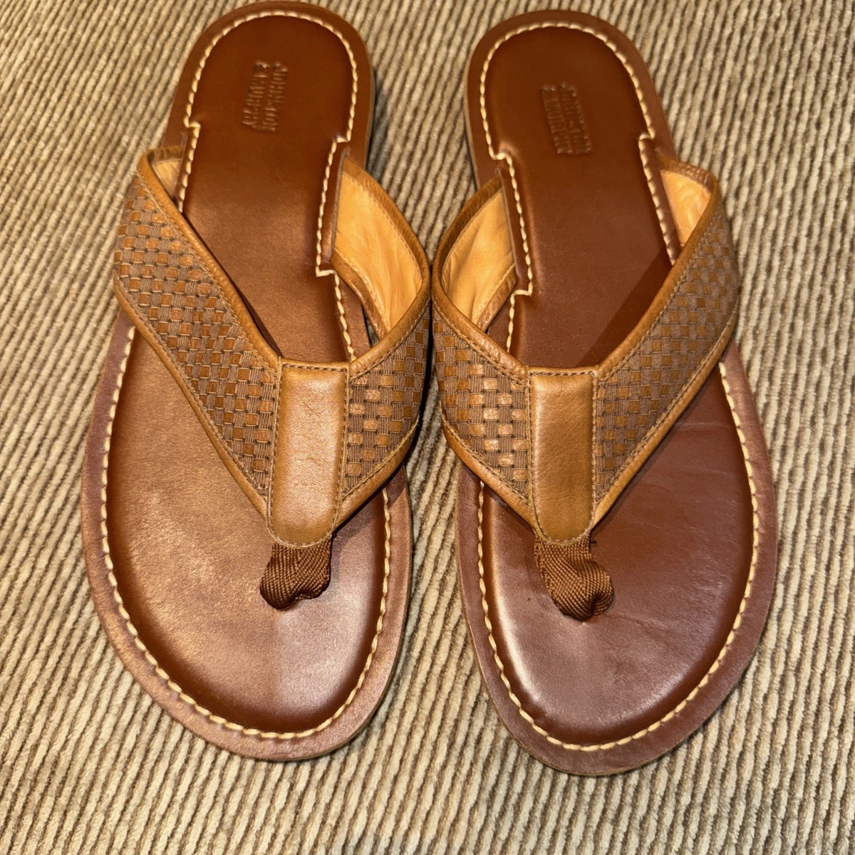 Johnston Murphy Norris Laser-Weave Thong Leather Sandals Black 7M Flip Flops Johnston & Murphy NEW Norris Laser-Weave | Mercari main image 2