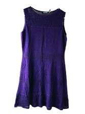 New Lauren Ralph Lauren Womens Large Petite Sleeveless Knit Sweater Dress Purple