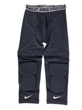 Nike Pro Black Compression Tights Leggings Knee Pads Men  s XL-Tall NEW 
