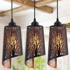 Industrial 3-Pack Black Pendant Light for Kitchen Island