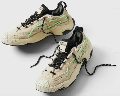 PUMA Plexus Gray Elektro Green Athletic Sport Shoes Sneakers Mens