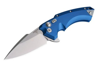 Hogue X5 Manual Flipper CPM-154 Tumbled Blade Blue Aluminum Handles 34573-EXLRSR
