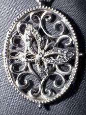 Sterling Silver Butterfly Pendant W/Beautiful Clear Stones W/ 20 925 Ster Chain