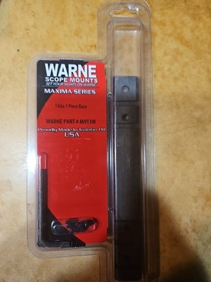 Warne Maxima Zero MOA Base Steel Rail Black Fits Tikka T3 T3X Models #M9T3M