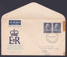 1955 SECOND QUEEN ELIZABETH II PRE-DECIMAL STAMP WESLEY FIRST DAY COVER #2