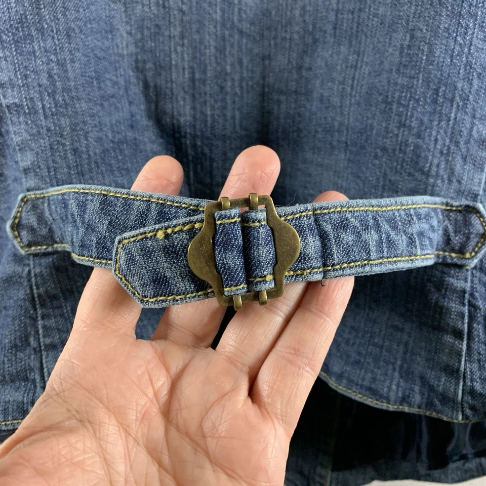 Chaleco de mezclilla vintage Route 66 para mujer Y2K talla L vaquera cabaña boho grunge indie Foto 3 de 4