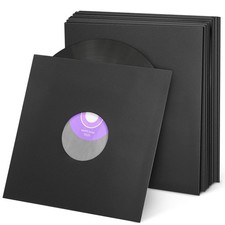 Facmogu 20PCS 10in Black Paper  Plastic Poly-Lined Record Inner Sleeves 110g...