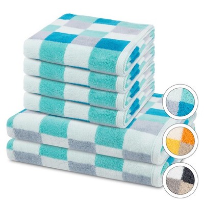 6er Pack - Ross - Cashmere feeling Karo - 4 X Handtuch 2 X Duschtuch im Set - Ba