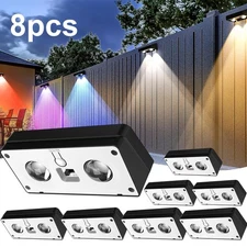 2-8PK LED Solar Power Fence Lights Deck Door Wall Stair Step Outdoor Garden Lamp