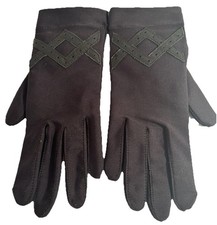 Women's Gloves Black Nylon/Spandex W/Leather Trim One size Fownes Philippines