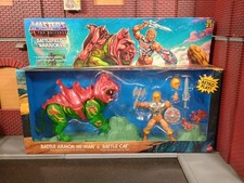 New MATTEL ORIGINS MOTU BATTLEFIELD WARRIORS BATTLE ARMOR HE-MAN & BATTLE CAT