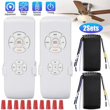 2x Universal Ceiling Fan Lamp Light Remote Control Receiver Kit Timing Wireless