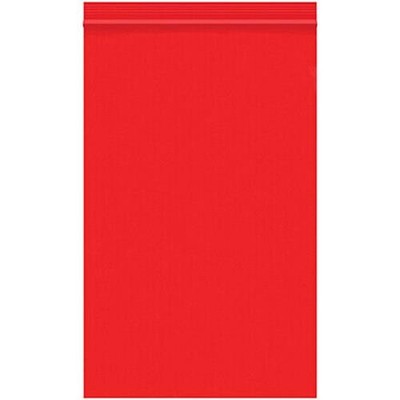 Resealable Poly Bag, 5 x 8 Inch, 1000 Pack, 2 Mil, Red, Lock Seal Zipper