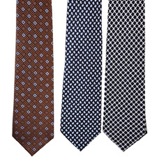 Jos A Bank Lot of 3 Men  s Neckties 100 Silk 60" x 3.5" Blue/Brown/Brown