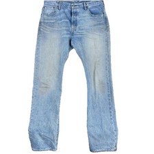 Levis 501 Jeans Mens 36x34 Blue Straight Leg Button Fly Light Wash Denim Pants