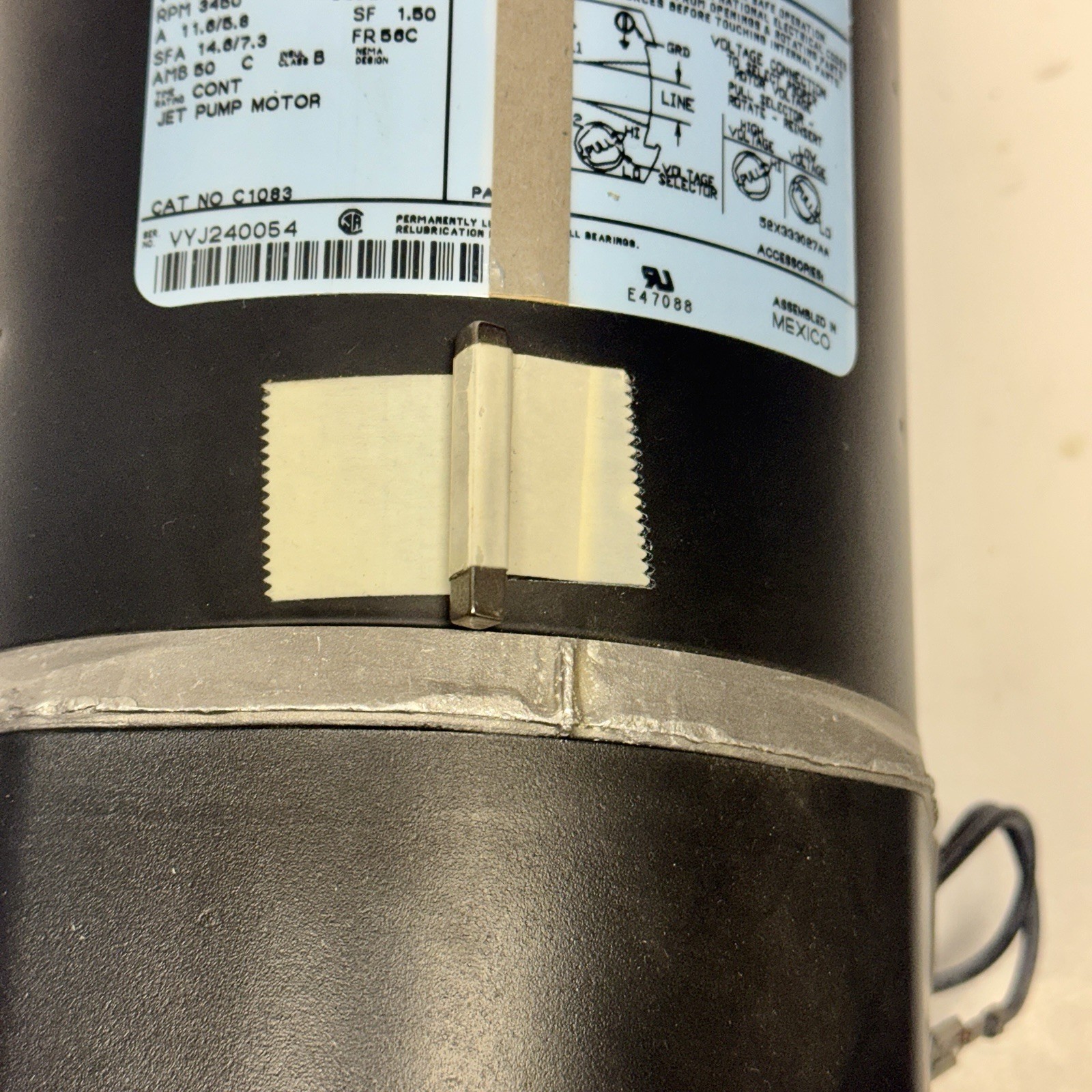 GE JET PUMP MOTOR SKC33MN2555BX H.P. 3/4 RPM 3450 **SALE** FREE SHIPPING